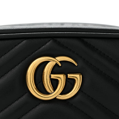 Gucci Calfskin Matelasse Mini GG Marmont Chain Shoulder Bag Black 8 of 11