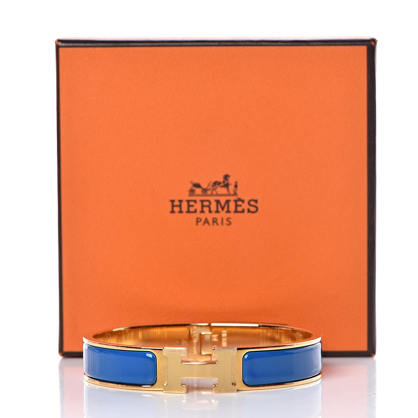 Enamel Narrow Clic Clac H Bracelet GM Bleu Intense