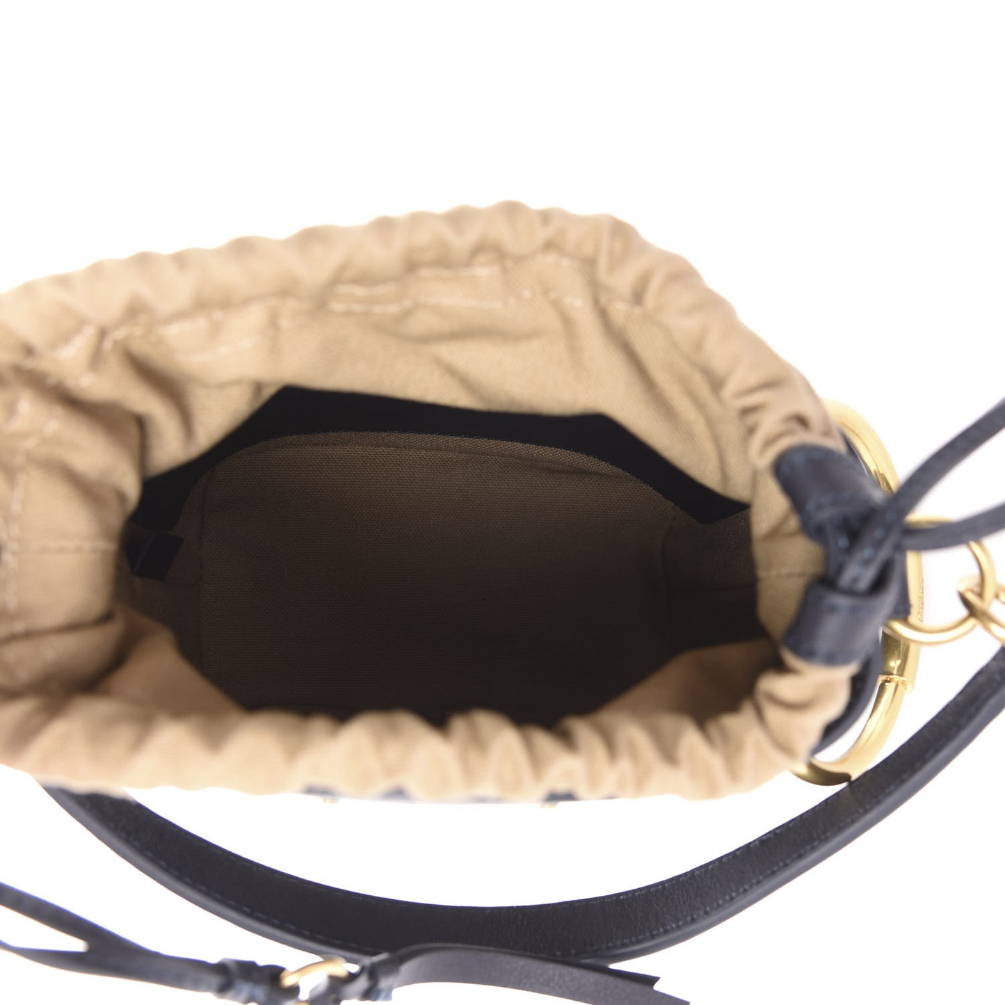 Smooth Calfskin Little Horses Embroidered Mini Roy Bucket Bag Full Blue