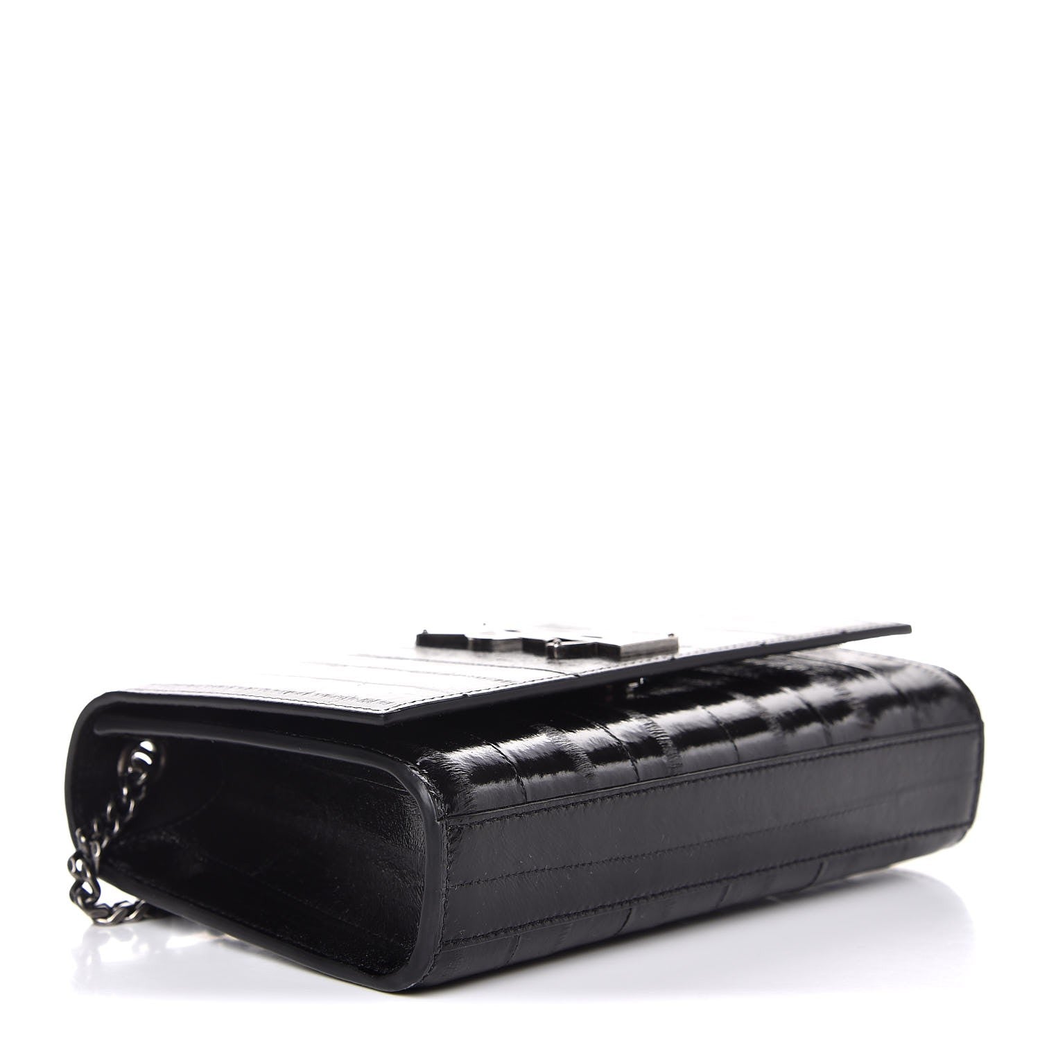 Saint Laurent Glossy Eelskin Small Monogram Kate Satchel Black 4 of 7