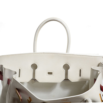 Hermes Swift Bi-Color Birkin 35 Blanc Rouge Vif 17 of 24