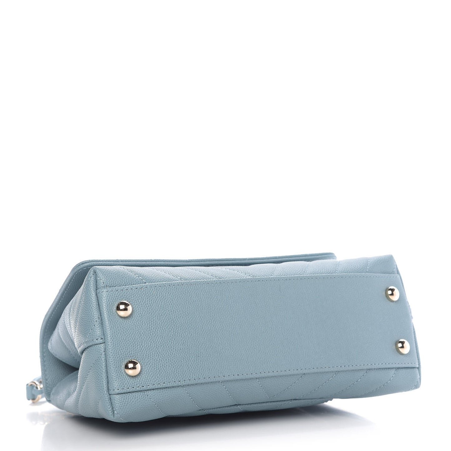 Caviar Chevron Quilted Mini Coco Handle Flap Sky Blue