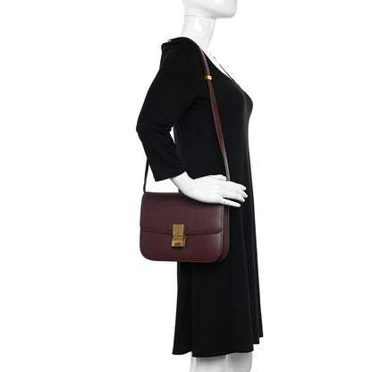 Celine Box Calfskin Medium Classic Box Flap Bag Burgundy 2 of 13