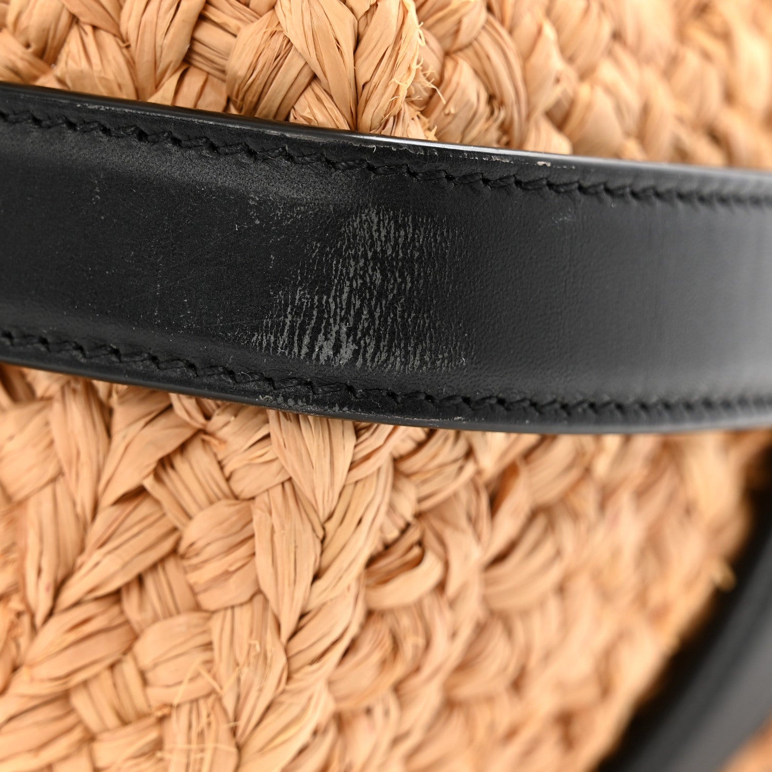 Saint Laurent Raffia Calfskin Caged Tote Naturale Black 11 of 14