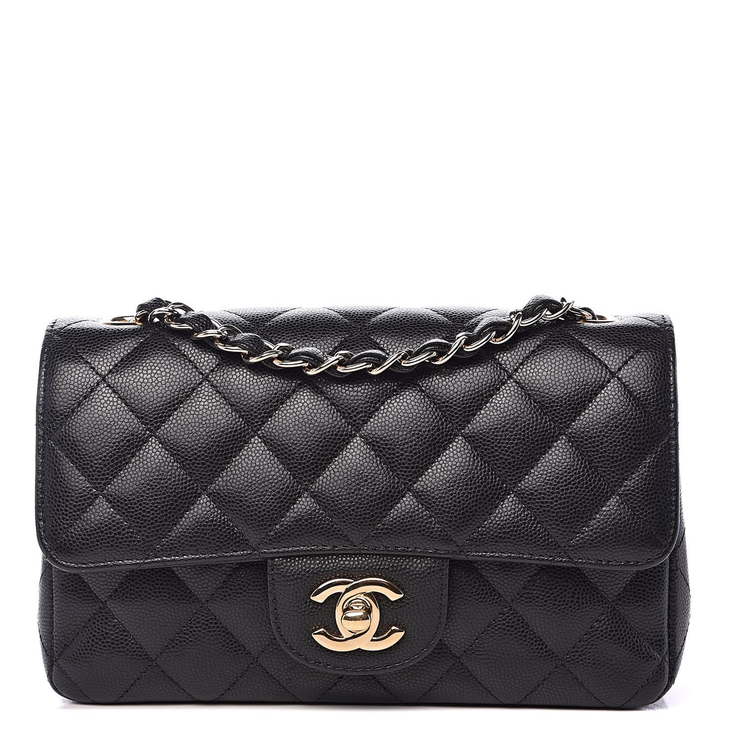 Caviar Quilted Mini Rectangular Flap Black