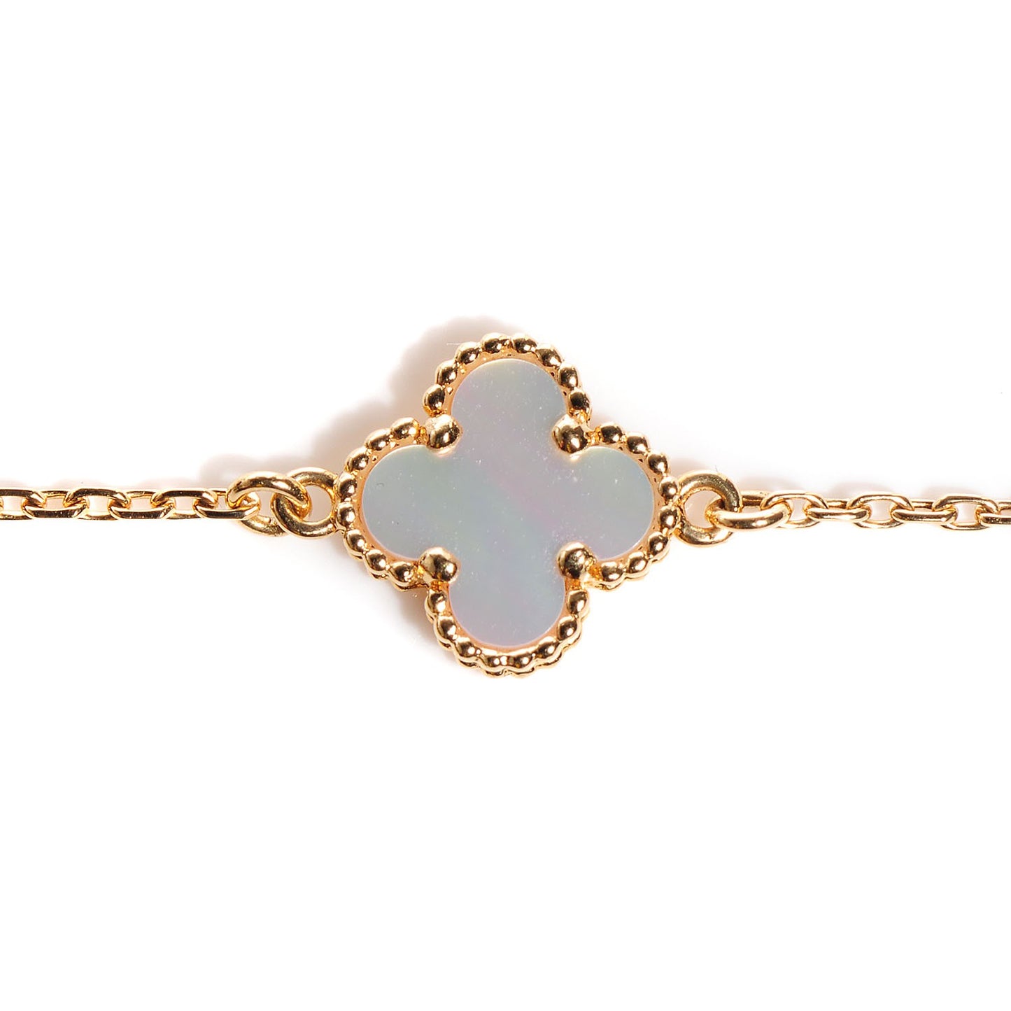 18K Yellow Gold Mother of Pearl Sweet Alhambra Bracelet