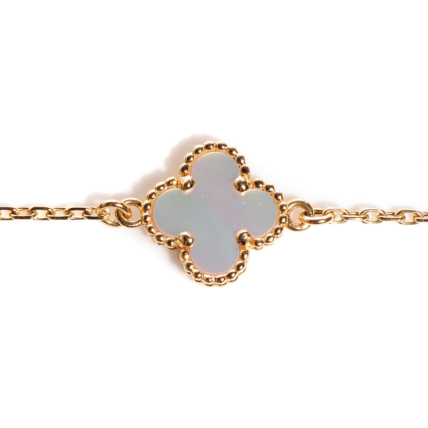 Van Cleef & Arpels 18K Yellow Gold Mother of Pearl Sweet Alhambra Bracelet 3 of 5
