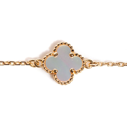 Van Cleef & Arpels 18K Yellow Gold Mother of Pearl Sweet Alhambra Bracelet 3 of 5