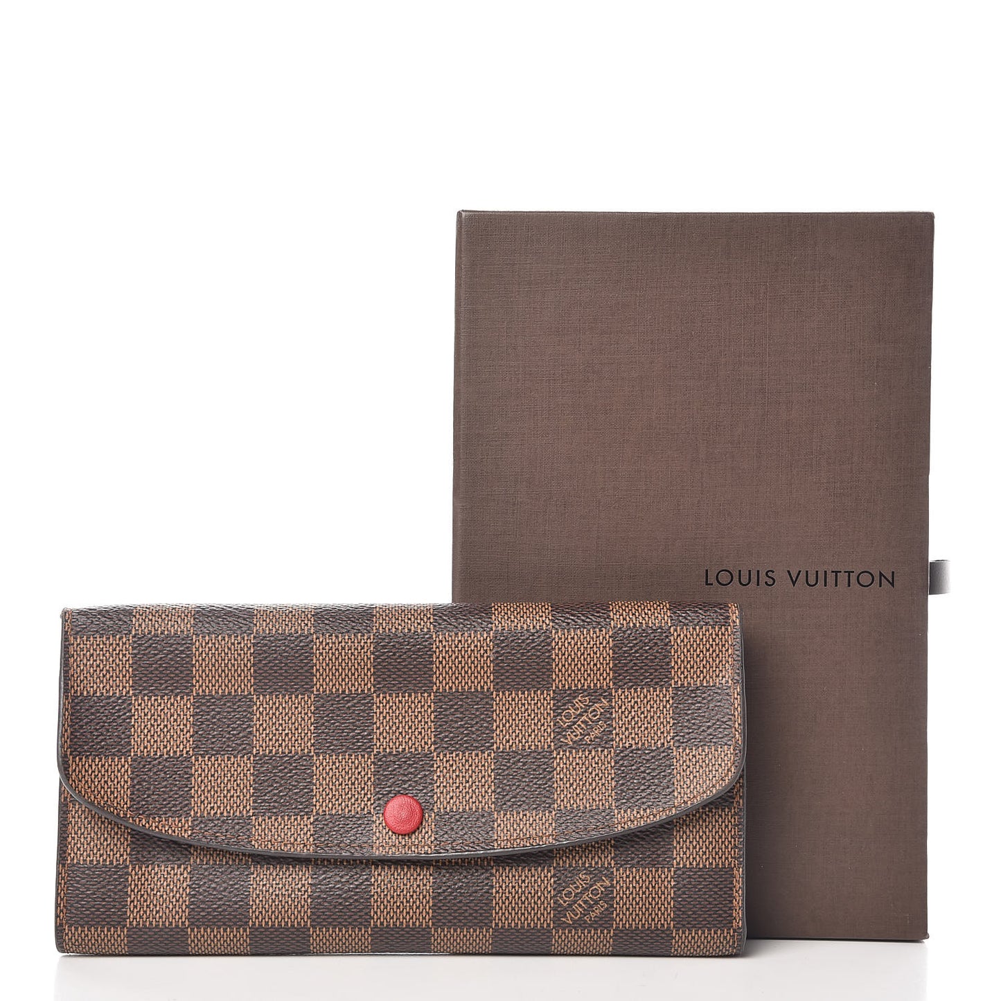 Damier Ebene Emilie Wallet Red