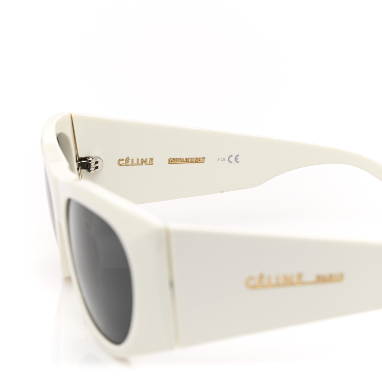 Celine Acetate Oval Sunglasses CL 400291 White 5 of 6