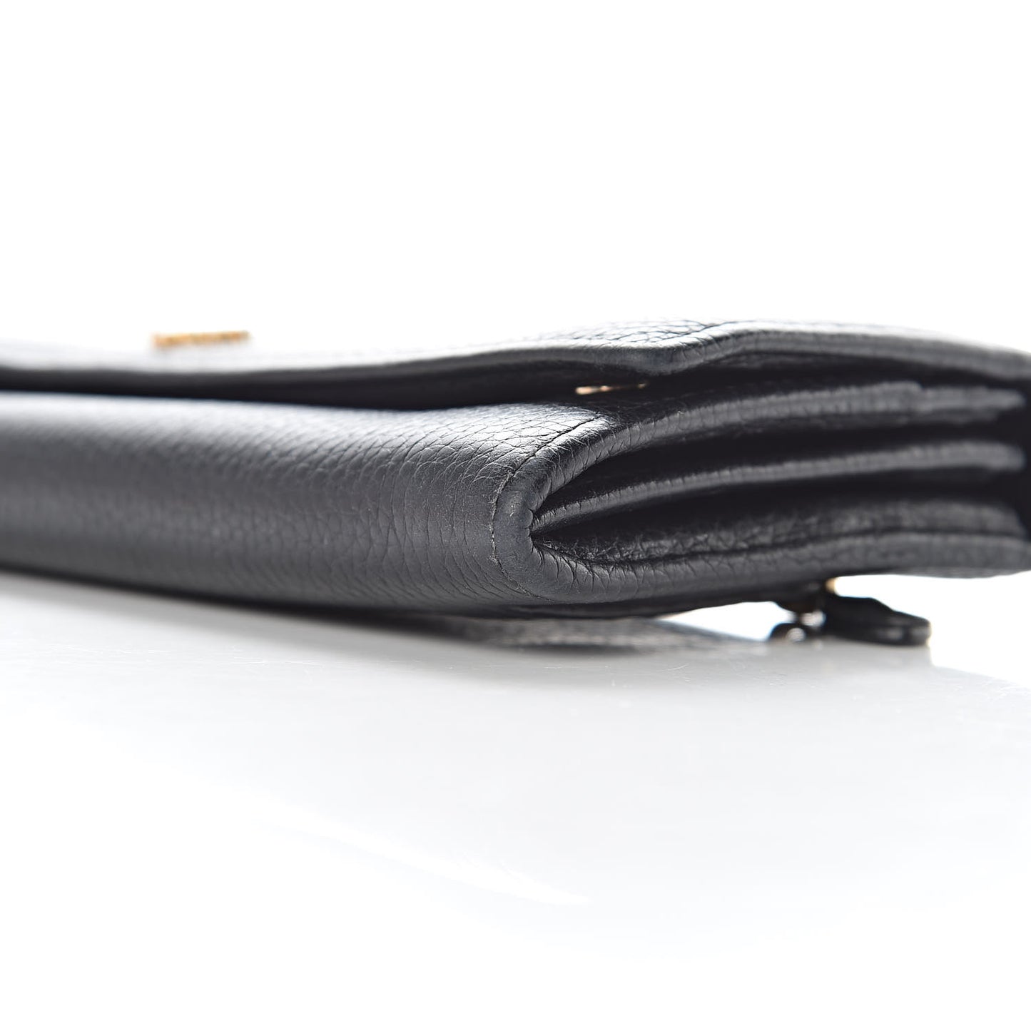 Classic Grain Small Tree Continental Wallet Black