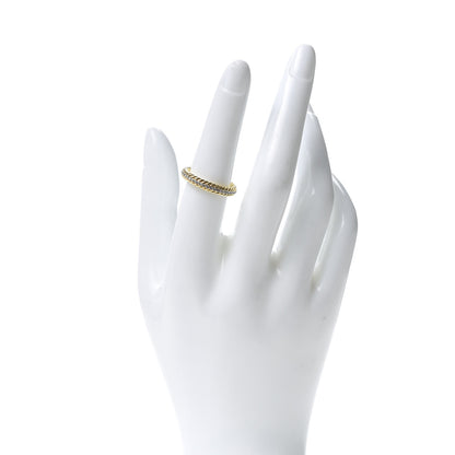 David Yurman 18K Yellow Gold Diamond Cable Eternity Band Ring 54 6.75 2 of 5