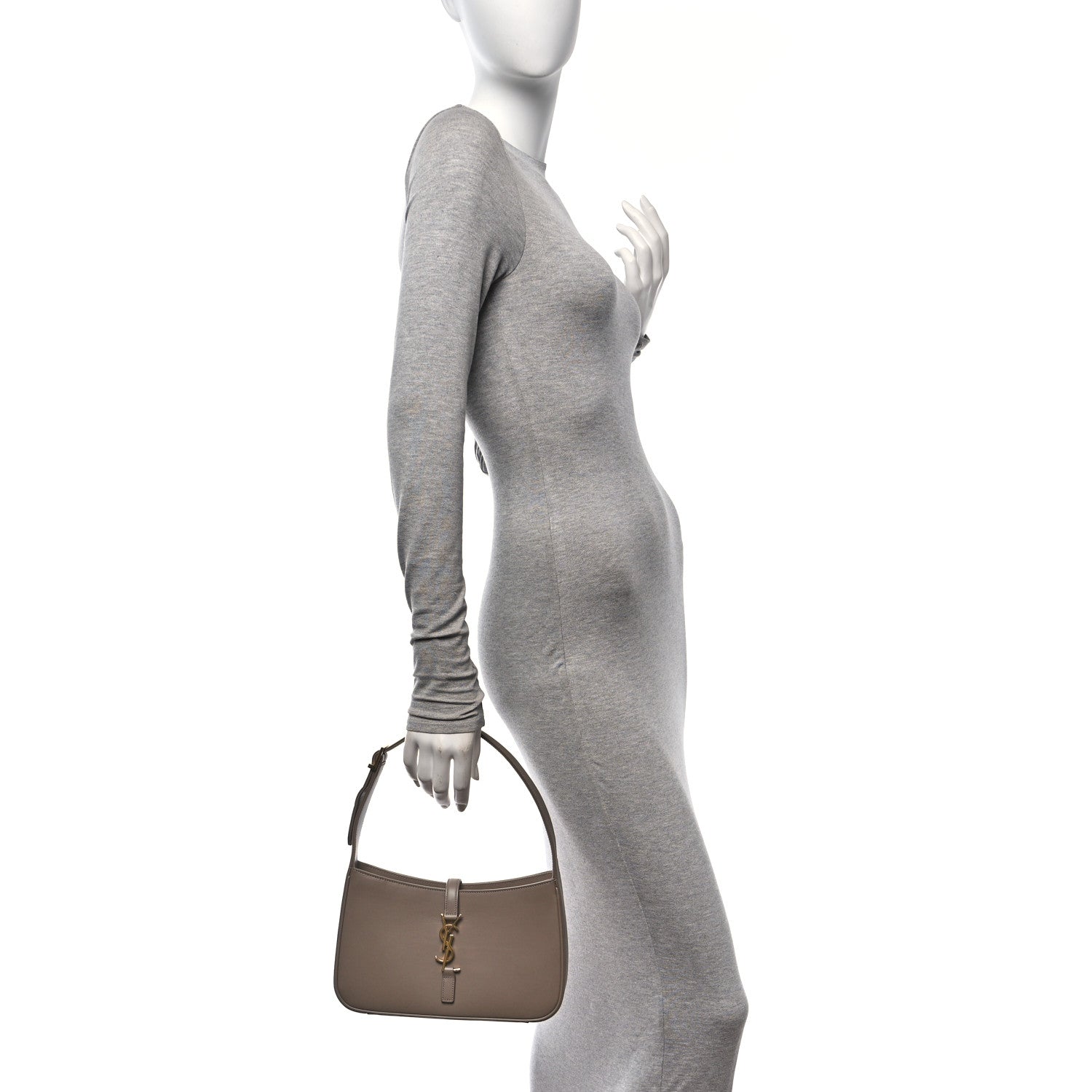 Saint Laurent Smooth Calfskin Le 5 A 7 Hobo Taupe 2 of 12