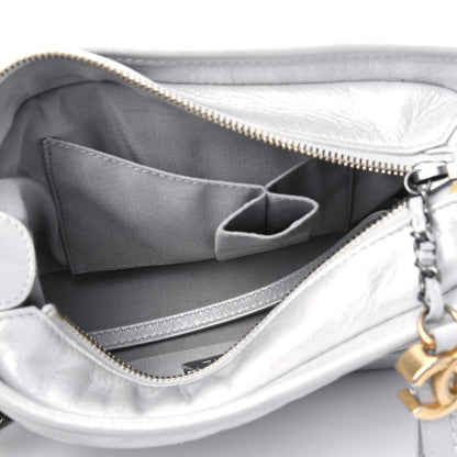 Chanel Metallic Aged Calfskin Quilted Small Gabrielle Hobo Light Silver 5 of 11