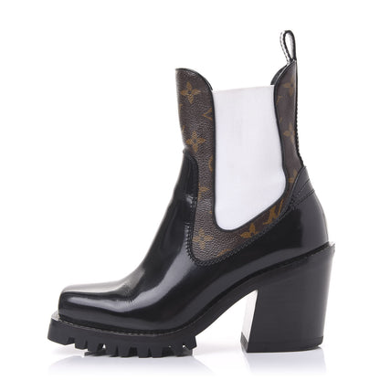 Louis Vuitton Patent Monogram Limitless Ankle Boots 36 Black 1 of 9