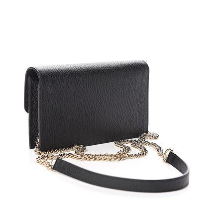 Gucci Dollar Calfskin Interlocking G Chain Wallet Black 3 of 11