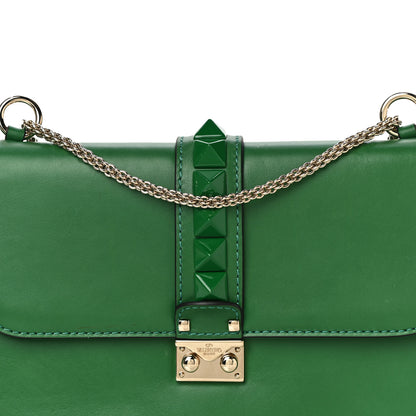 Valentino Garavani Vitello Medium Glam Lock Rockstud Flap Pop Green 6 of 14