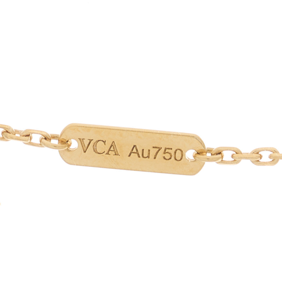 18K Yellow Gold Mother of Pearl Vintage Alhambra Pendant Necklace