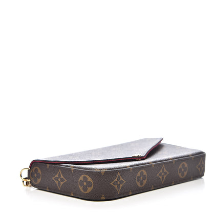 Louis Vuitton Monogram Pochette Felicie Chain Wallet Fuchsia 4 of 13