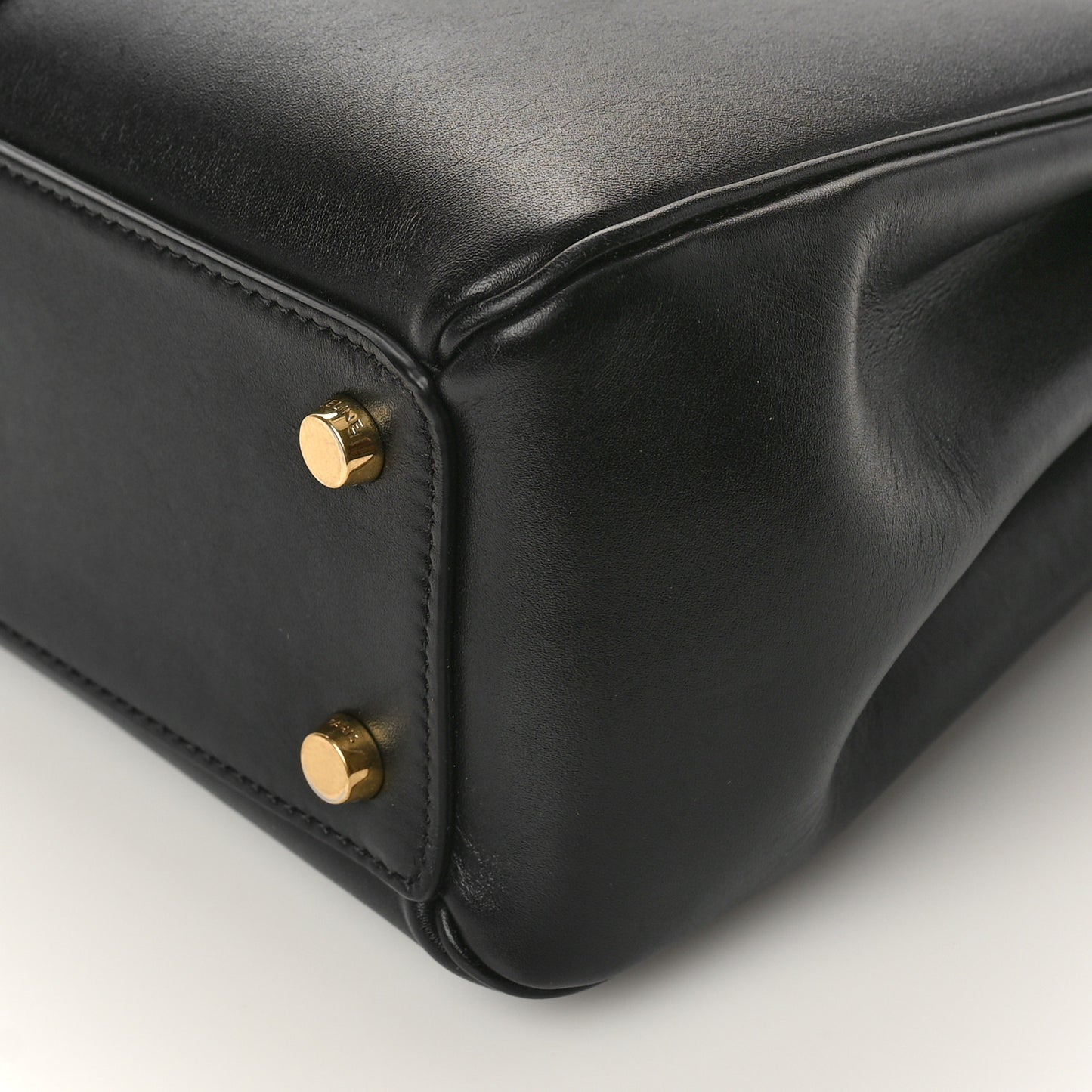 Satinated Calfskin Small 16 Top Handle Bag Black