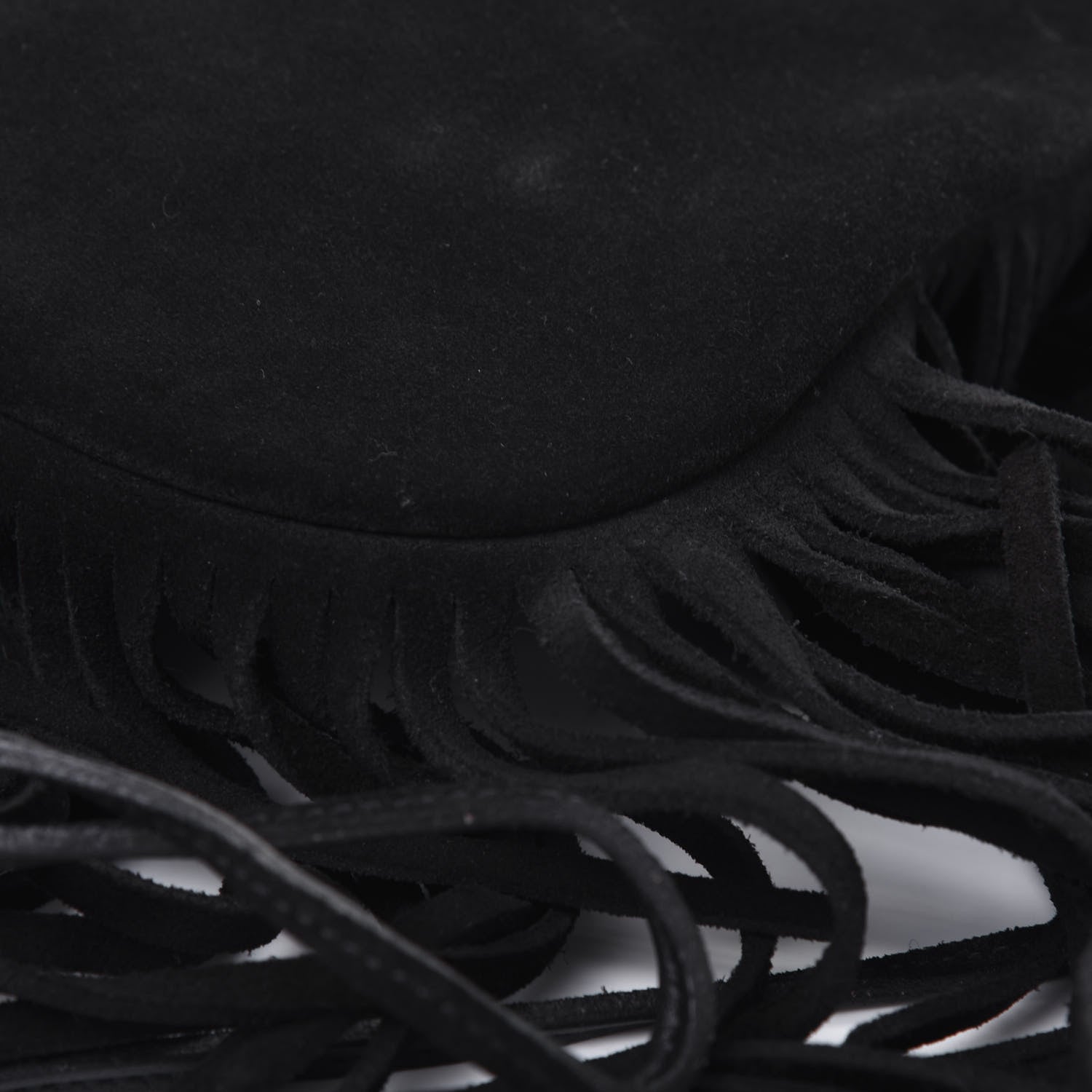 Saint Laurent Suede Fringe Flat Anita Crossbody Bag Black 9 of 16