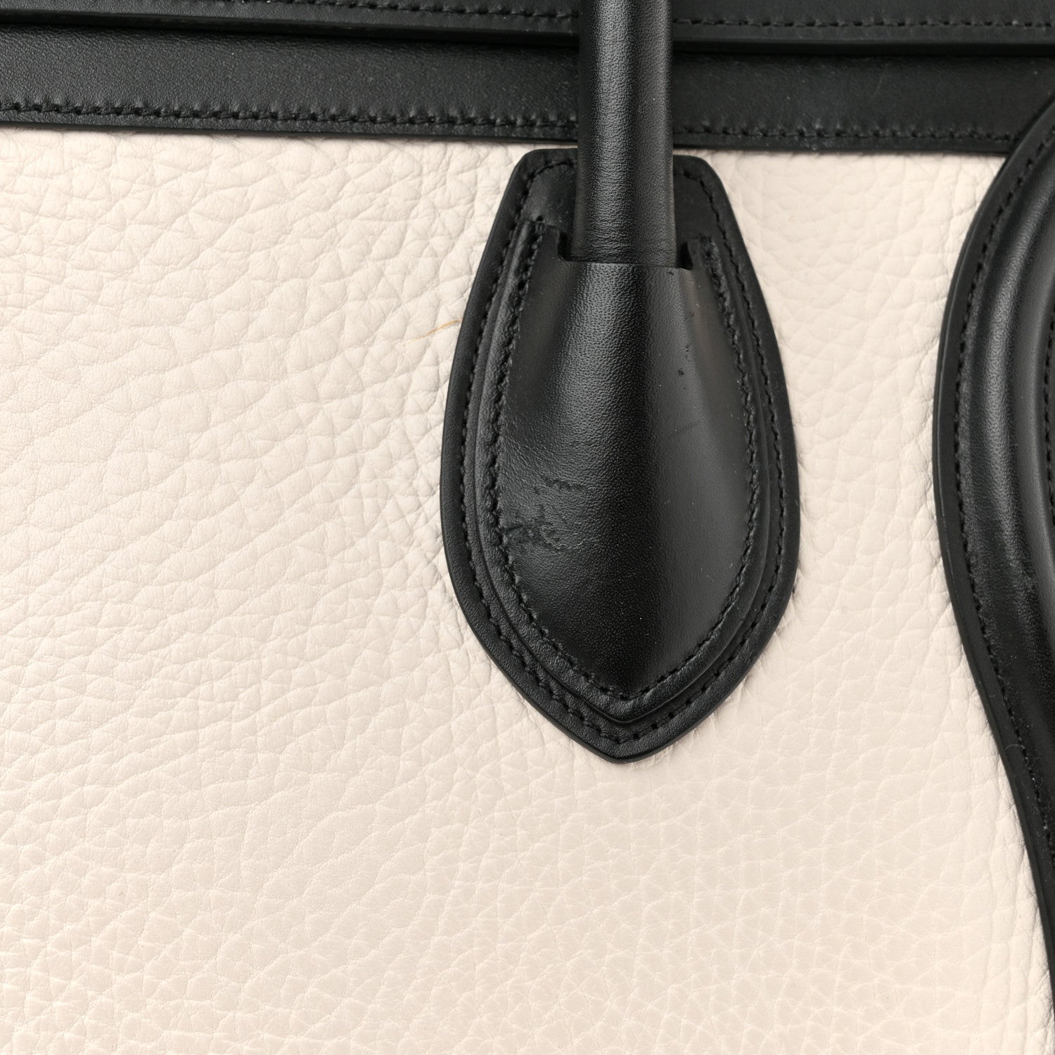 Celine Bullhide Calfskin Mini Bi-Color Luggage Black White 12 of 15