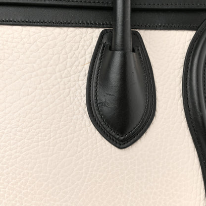 Celine Bullhide Calfskin Mini Bi-Color Luggage Black White 12 of 15
