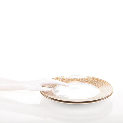 Hermes Porcelain Mosaique Au 24 Gold Dinner Plate Set of 2 2 of 5