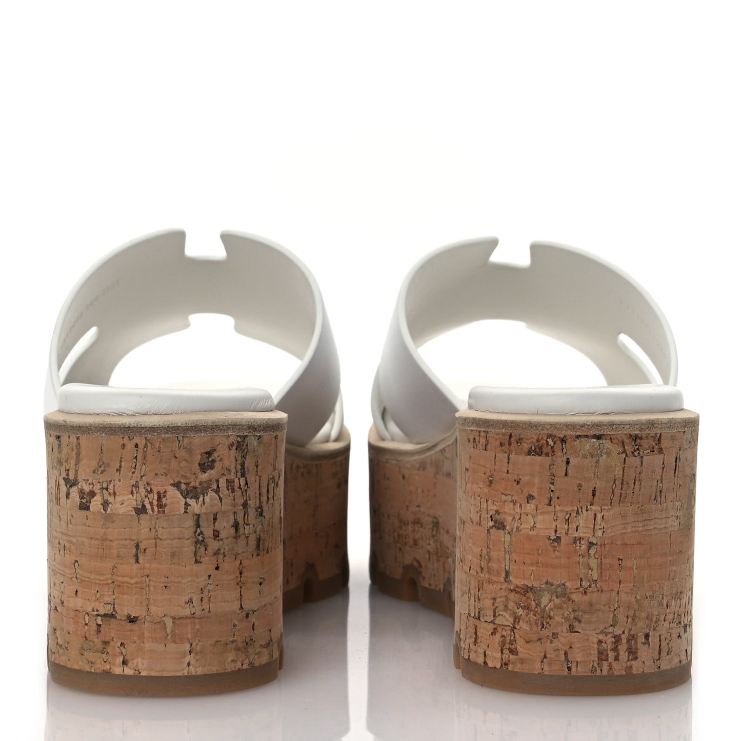 Calfskin Cork Eze 30 Sandals 36 White