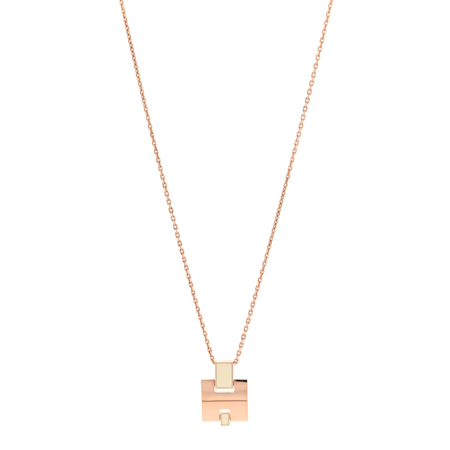 Rose Gold Plated Lacquered Eileen Pendant Necklace Craie