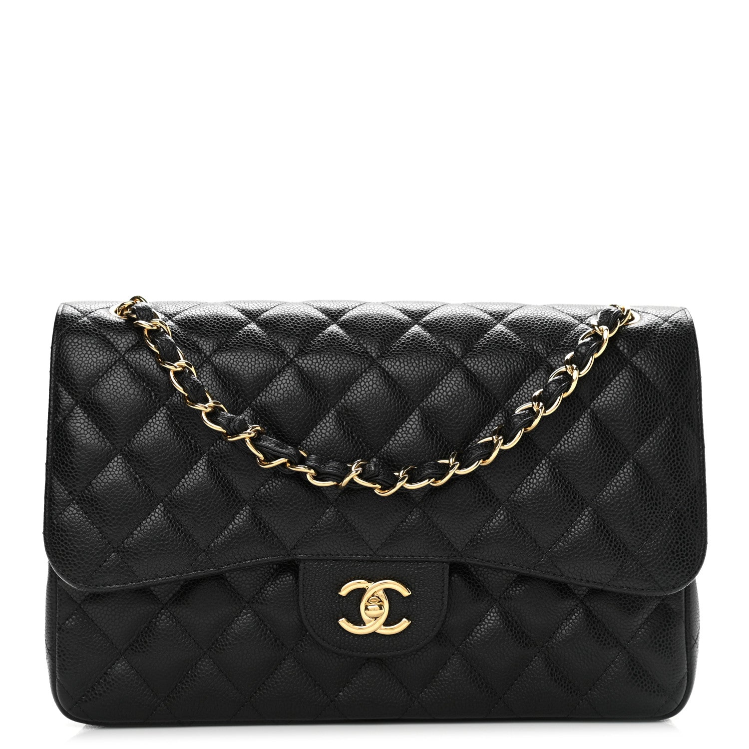 Chanel Caviar Quilted Jumbo Double Flap Black 1 of 10