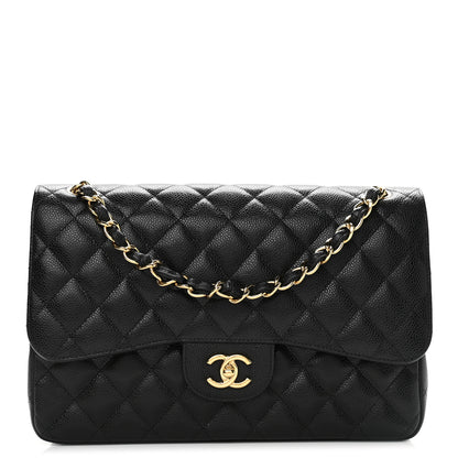 Chanel Caviar Quilted Jumbo Double Flap Black 1 of 10