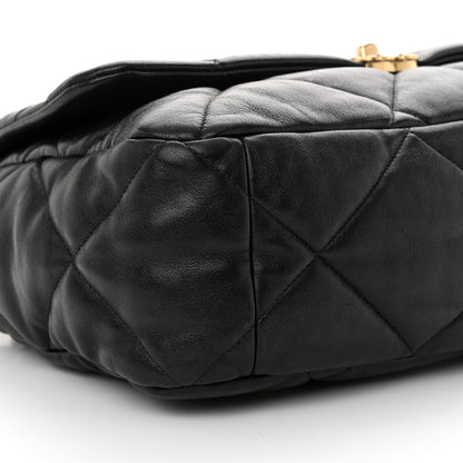 Chanel Lambskin Quilted Maxi Chanel 19 Flap Black 9 of 10
