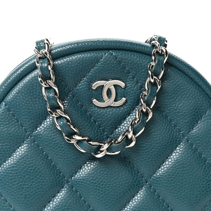 Chanel Caviar Quilted Round Clutch With Chain Green 8 of 10
