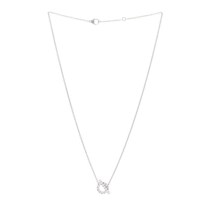 Hermes 18K White Gold Diamond Finesse Pendant Necklace 3 of 5