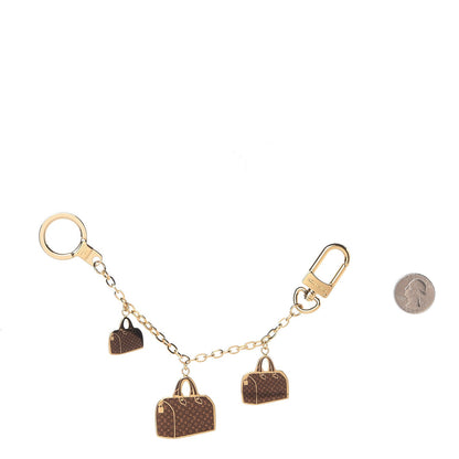 Louis Vuitton Monogram Iconic Speedy Bag Charm Chain Gold 2 of 5