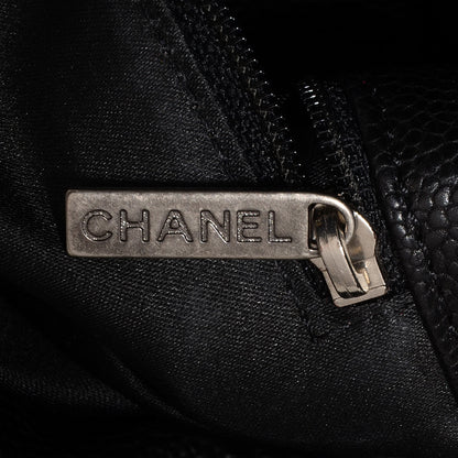 Chanel Distressed Glazed Caviar Quilted Large Elastic Tote Black 7 of 9
