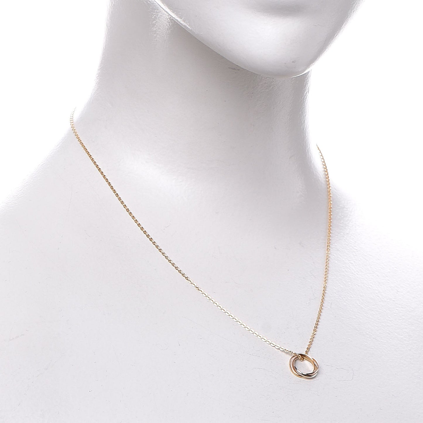 18K Pink Yellow White Gold Trinity Pendant Necklace