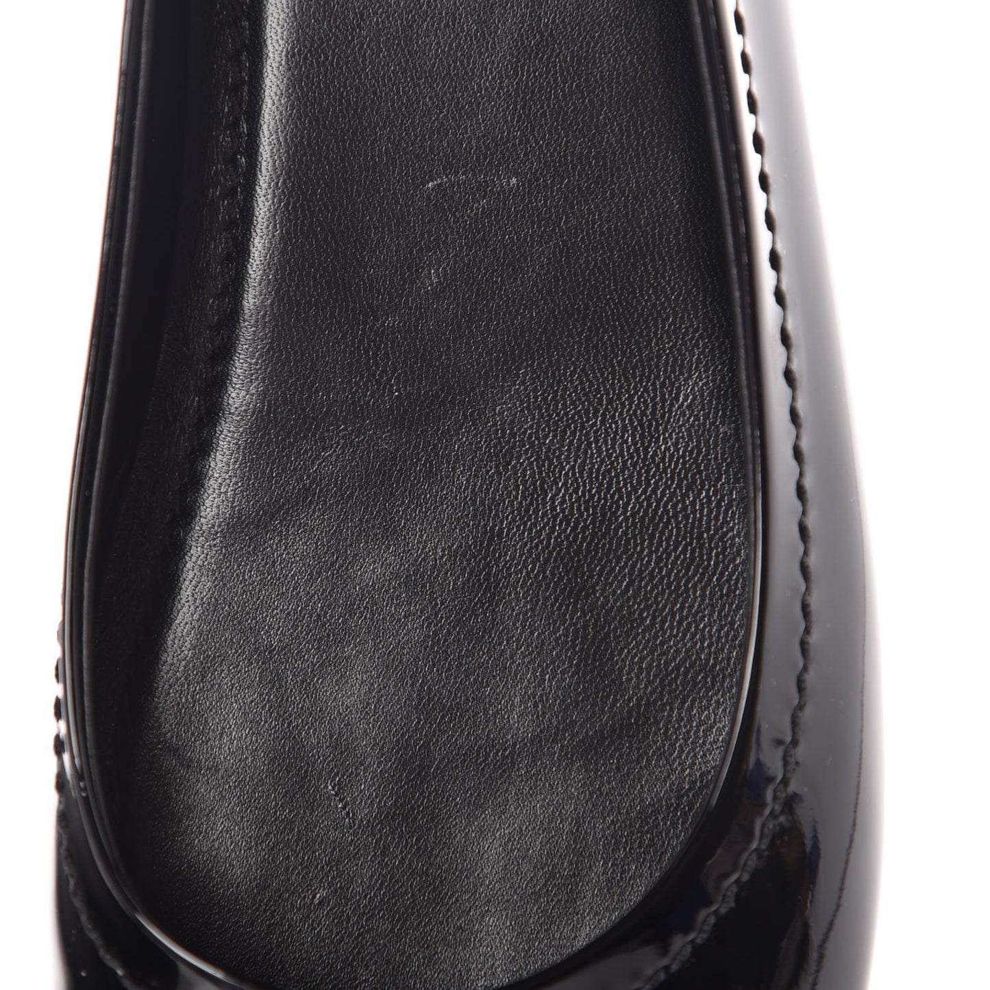 Patent Calfskin Oxford Ballerina Flats 40 Black