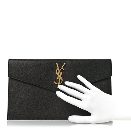 Saint Laurent Grain De Poudre Uptown Pouch Black 2 of 8