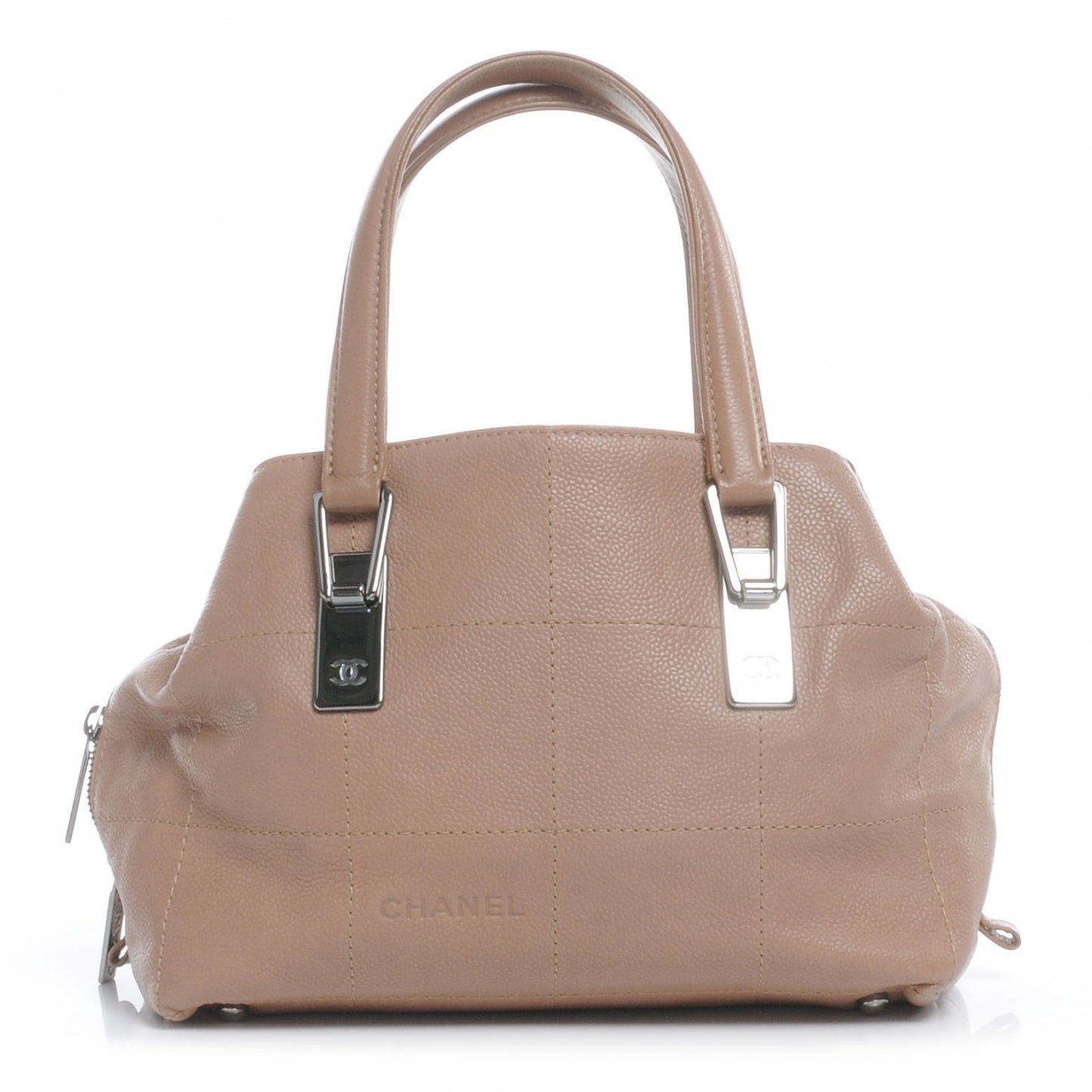 Caviar Square Stitched Tote Beige