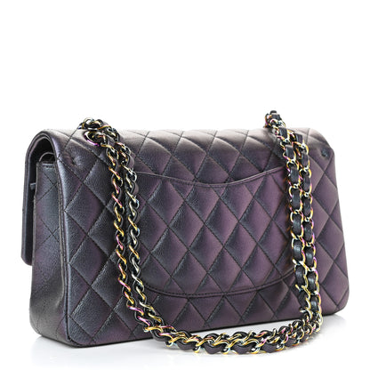 Chanel Iridescent Goatskin Quilted Medium Double Flap Purple 2 of 5