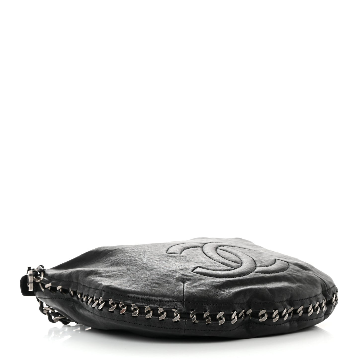 Calfskin Modern Chain Hobo Black