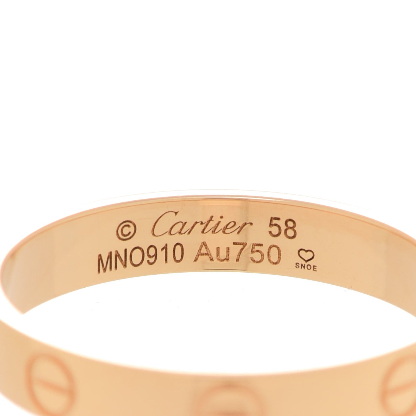 18K Yellow Gold 3.5mm LOVE Wedding Band Ring 58 8.25