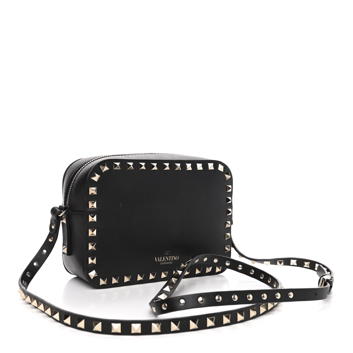 Valentino Garavani Calfskin Rockstud Camera Crossbody Bag Black 2 of 4