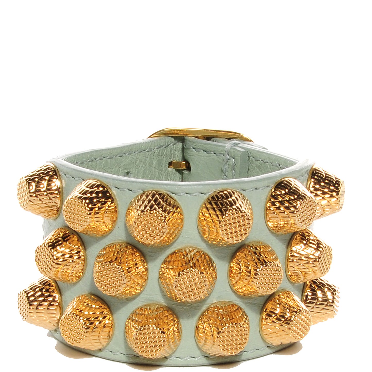 Agneau Arena Three Row Giant Gold Bracelet Vert Jade