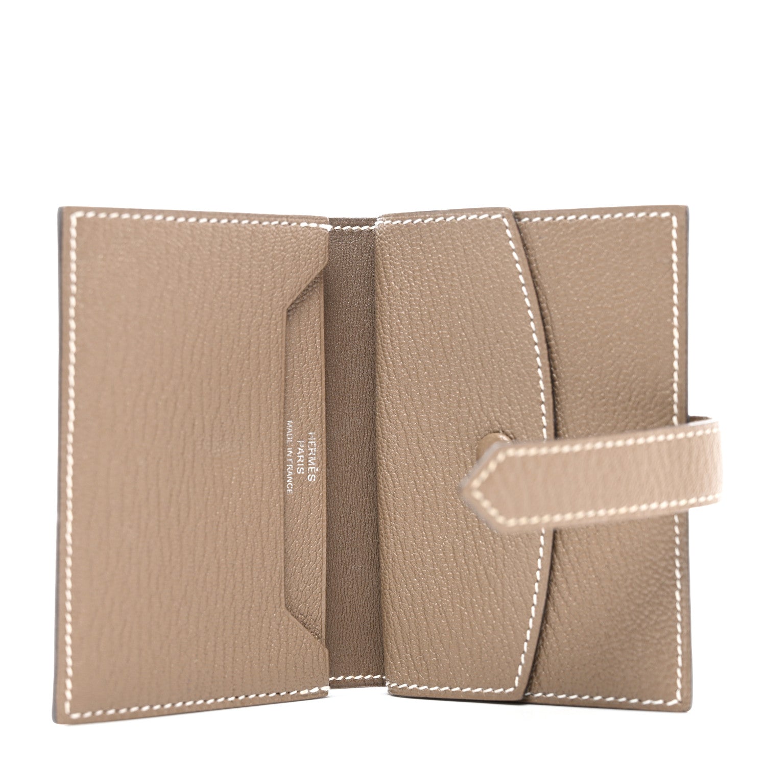 Hermes Chevre Mysore Mini Bearn Wallet Etoupe 5 of 9