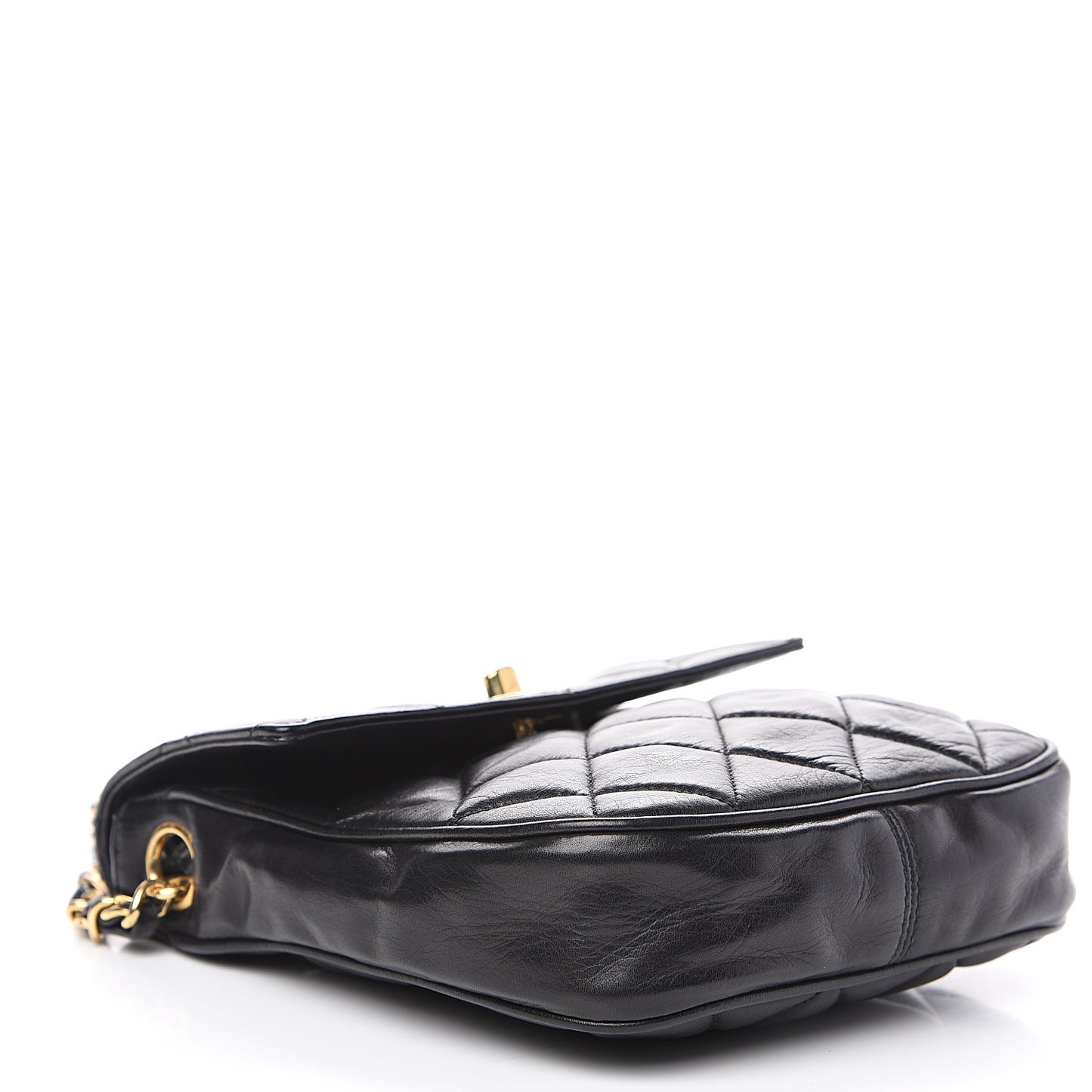 Lambskin Quilted Extra Mini Flap Black