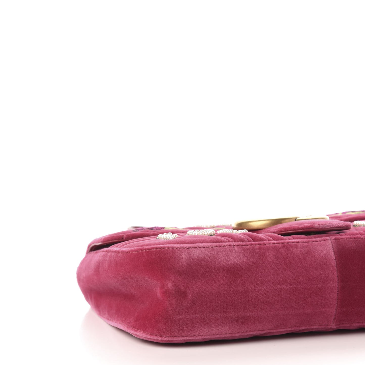 Velvet Matelasse Blind for Love Embroidered Medium GG Marmont Shoulder Bag Light Raspberry Rose Multicolor