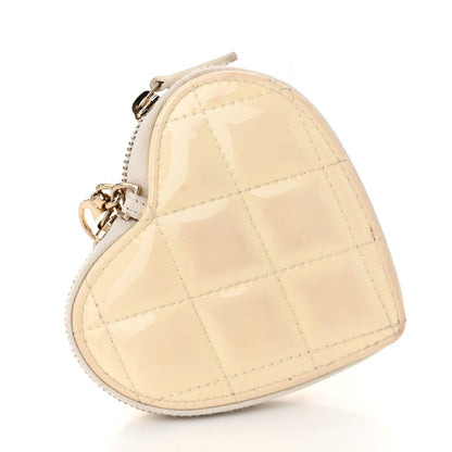 Chanel Patent Calfskin Resin Quilted CC Heart Clutch With Chain Black 18 of 18